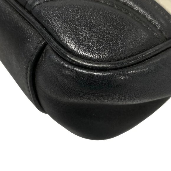 Auth GUCCI GG Marmont Quilting Small Shoulder Bag 443497 Black White Leather - Picture 4 of 16